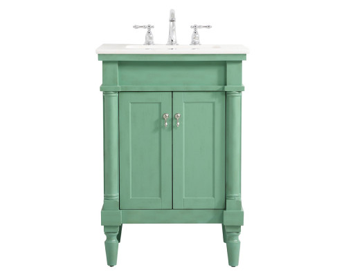 Elegant Bathroom Vanity - Vintage Mint, L 24" (VF13024VM)