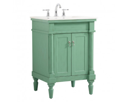 Elegant Bathroom Vanity - Vintage Mint, L 24" (VF13024VM)