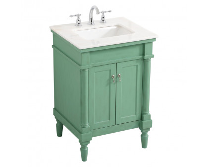 Elegant Bathroom Vanity - Vintage Mint, L 24" (VF13024VM)