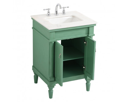 Elegant Bathroom Vanity - Vintage Mint, L 24" (VF13024VM)