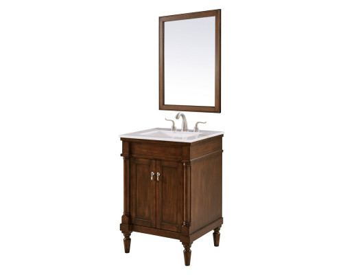 Elegant Bathroom Vanity - White, L 24" (VF13024WT)