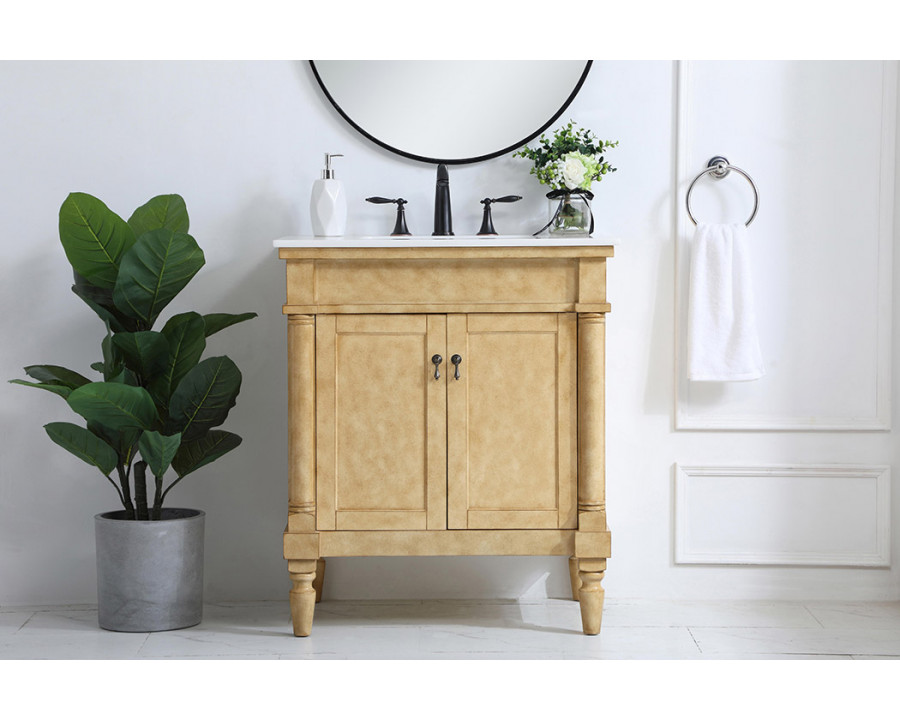 Elegant Bathroom Vanity - Antique Beige, L 30" (VF13030AB)