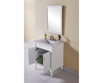 Elegant Bathroom Vanity - Antique White, L 30" (VF13030AW)