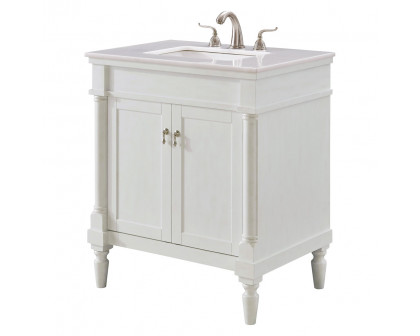 Elegant Bathroom Vanity - Antique White, L 30" (VF13030AW)