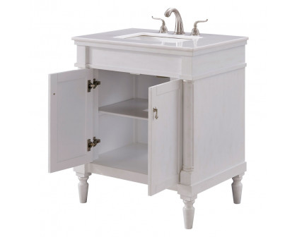 Elegant Bathroom Vanity - Antique White, L 30" (VF13030AW)