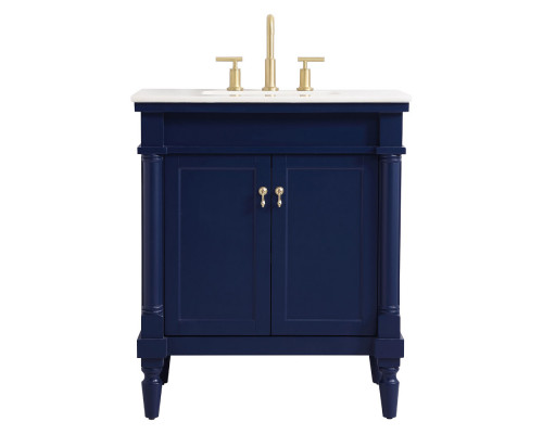 Elegant Bathroom Vanity - Blue, L 30" (VF13030BL)