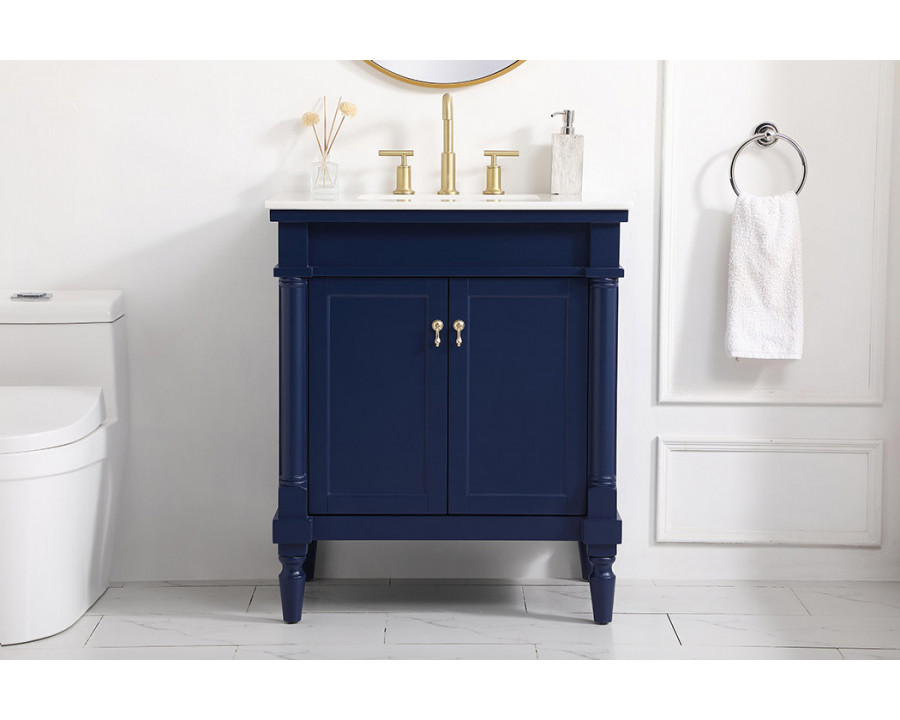 Elegant Bathroom Vanity - Blue, L 30" (VF13030BL)