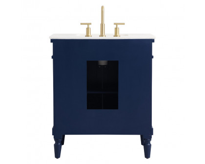 Elegant Bathroom Vanity - Blue, L 30" (VF13030BL)