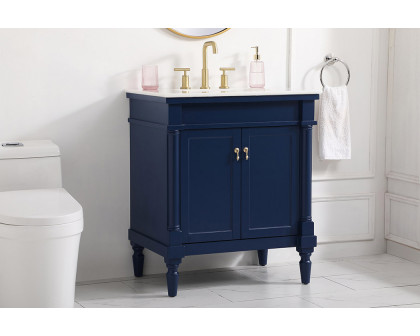 Elegant Bathroom Vanity - Blue, L 30" (VF13030BL)