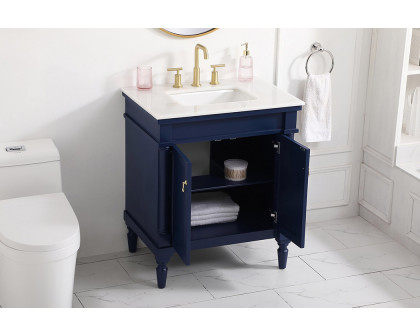 Elegant Bathroom Vanity - Blue, L 30" (VF13030BL)