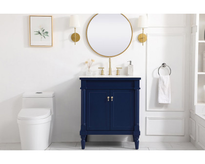 Elegant Bathroom Vanity - Blue, L 30" (VF13030BL)