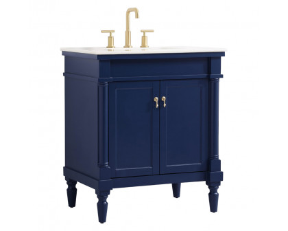 Elegant Bathroom Vanity - Blue, L 30" (VF13030BL)