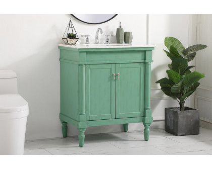 Elegant Bathroom Vanity - Vintage Mint, L 30" (VF13030VM)