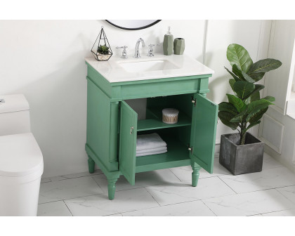 Elegant Bathroom Vanity - Vintage Mint, L 30" (VF13030VM)