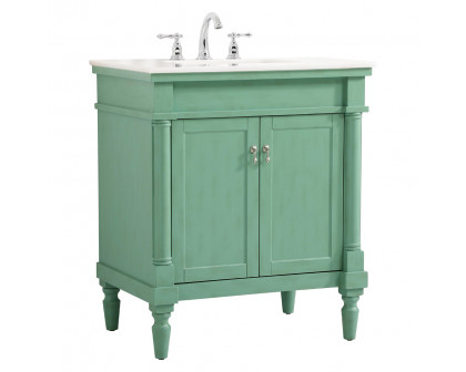 Elegant Bathroom Vanity - Vintage Mint, L 30" (VF13030VM)