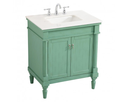 Elegant Bathroom Vanity - Vintage Mint, L 30" (VF13030VM)