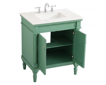 Elegant Bathroom Vanity - Vintage Mint, L 30" (VF13030VM)