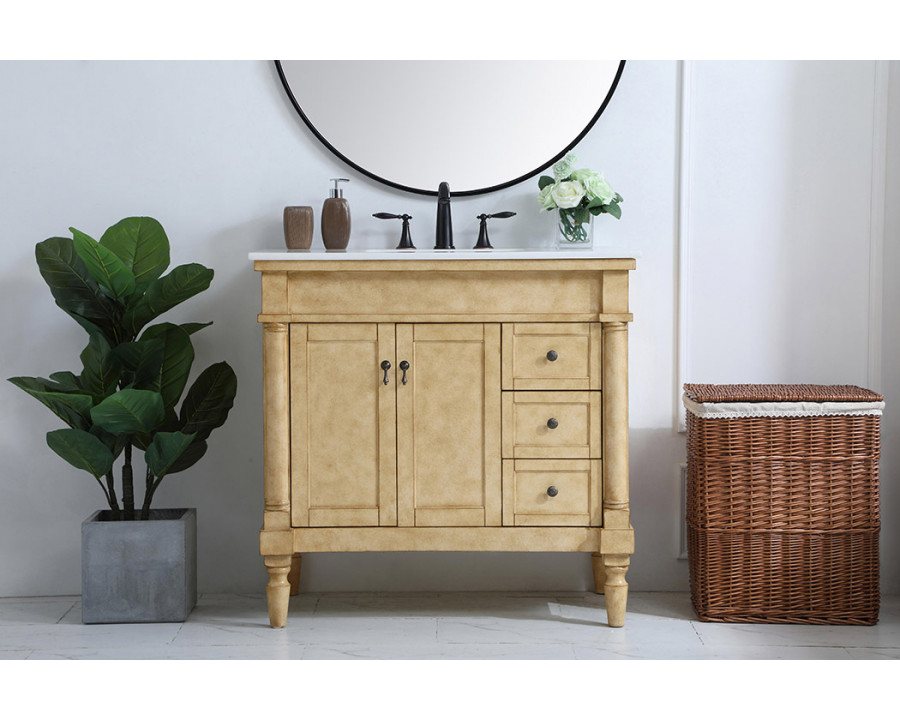 Elegant Bathroom Vanity - Antique Beige (VF13036AB)