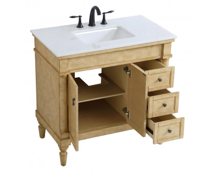 Elegant Bathroom Vanity - Antique Beige (VF13036AB)