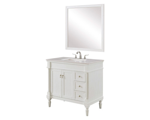 Elegant Bathroom Vanity - Antique White (VF13036AW)