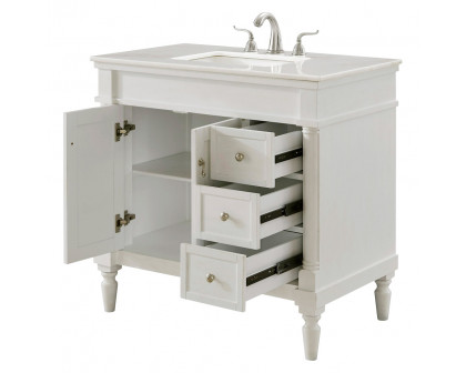 Elegant Bathroom Vanity - Antique White (VF13036AW)