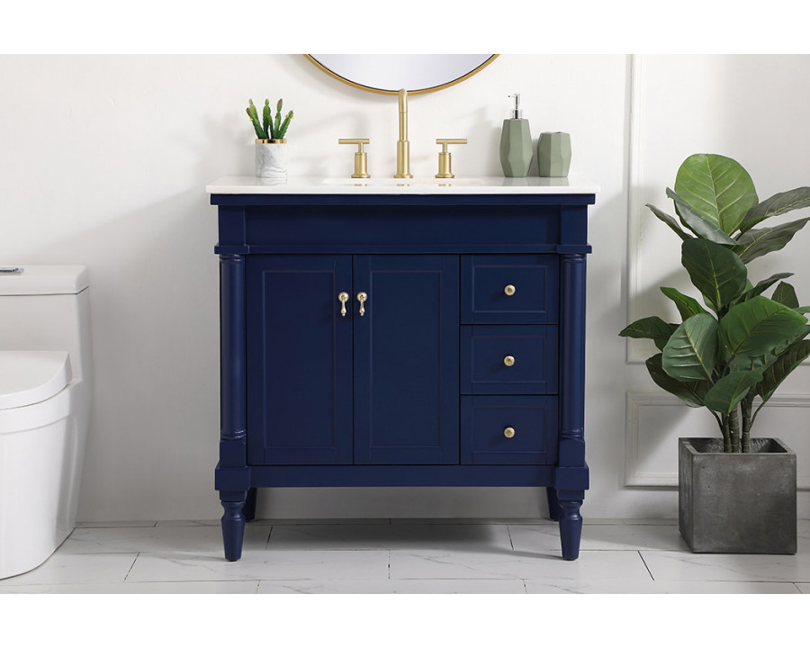 Elegant Bathroom Vanity - Blue (VF13036BL)