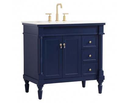 Elegant Bathroom Vanity - Blue (VF13036BL)