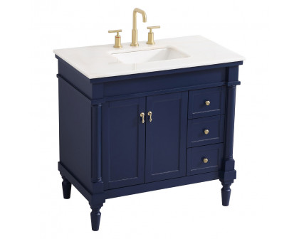 Elegant Bathroom Vanity - Blue (VF13036BL)