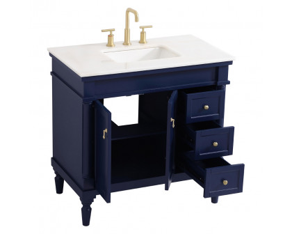 Elegant Bathroom Vanity - Blue (VF13036BL)