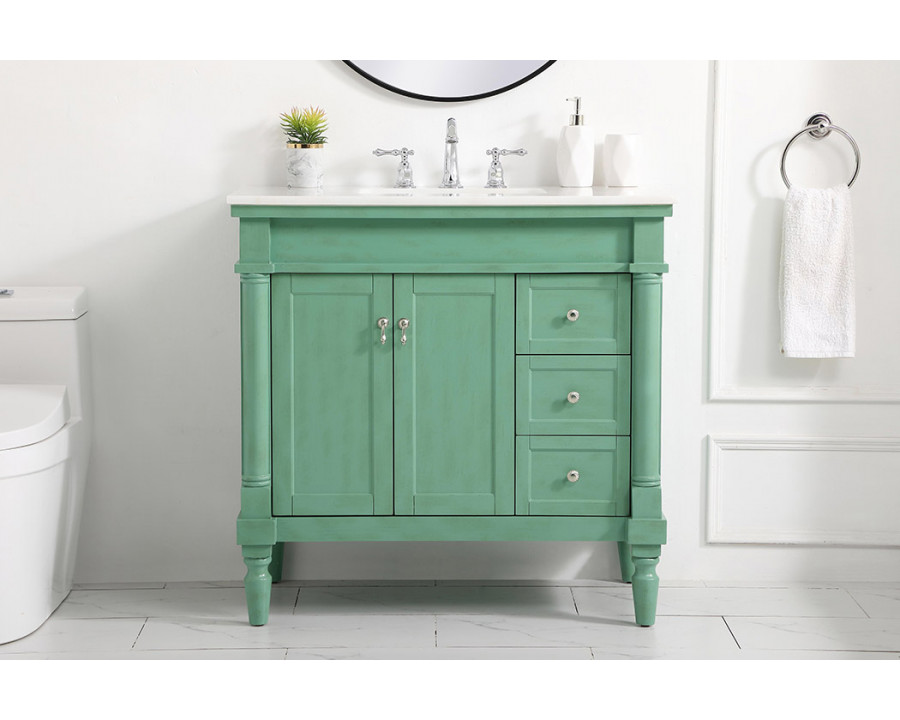 Elegant Bathroom Vanity - Vintage Mint (VF13036VM)