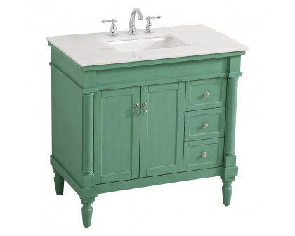 Elegant Bathroom Vanity - Vintage Mint (VF13036VM)