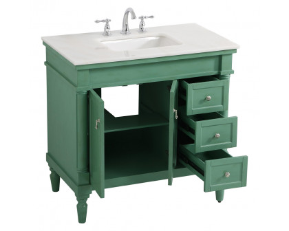 Elegant Bathroom Vanity - Vintage Mint (VF13036VM)