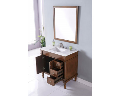 Elegant Bathroom Vanity - Walnut (VF13036WT)