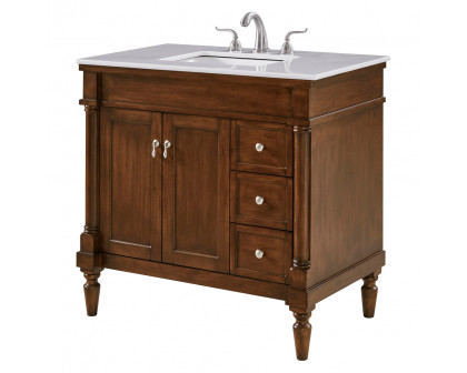 Elegant Bathroom Vanity - Walnut (VF13036WT)