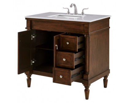 Elegant Bathroom Vanity - Walnut (VF13036WT)