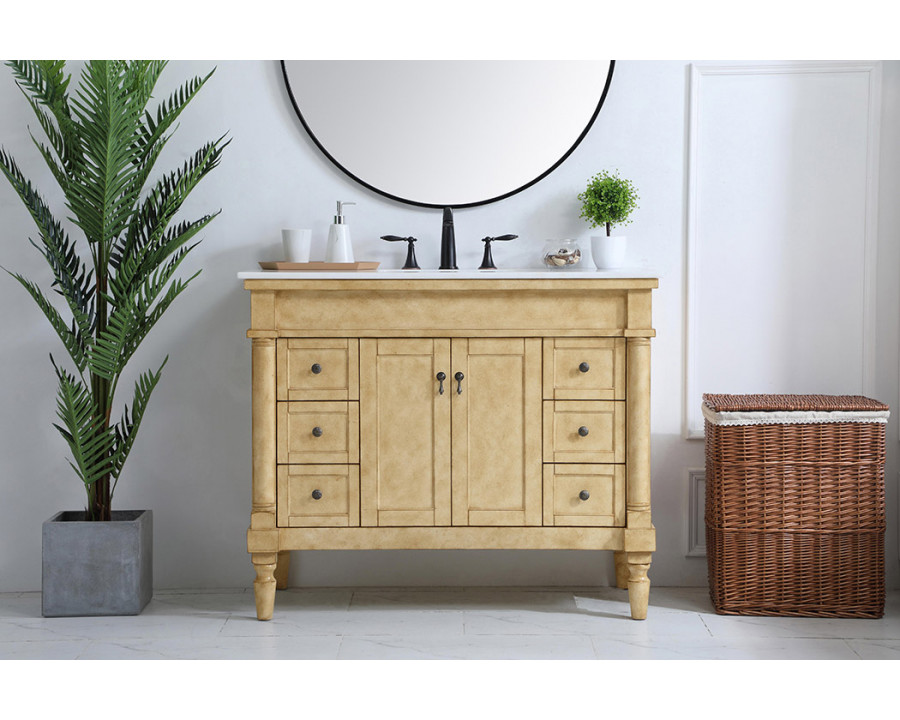 Elegant Bathroom Vanity - Antique Beige, L 42" (VF13042AB)