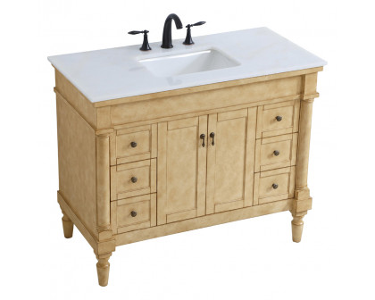 Elegant Bathroom Vanity - Antique Beige, L 42" (VF13042AB)