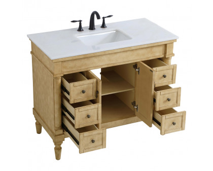 Elegant Bathroom Vanity - Antique Beige, L 42" (VF13042AB)