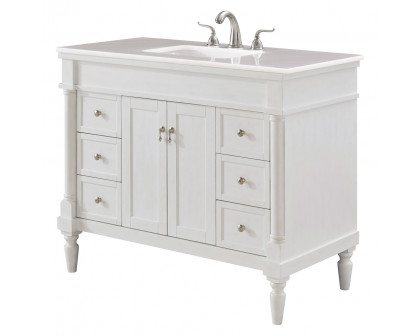 Elegant Bathroom Vanity - Antique White, L 42" (VF13042AW)