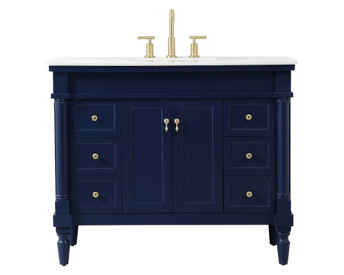 Elegant Bathroom Vanity - Blue, L 42" (VF13042BL)