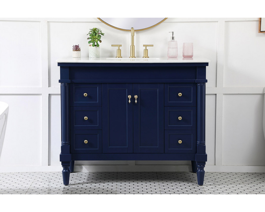 Elegant Bathroom Vanity - Blue, L 42" (VF13042BL)