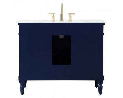 Elegant Bathroom Vanity - Blue, L 42" (VF13042BL)