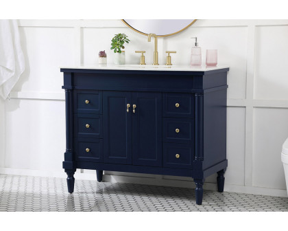 Elegant Bathroom Vanity - Blue, L 42" (VF13042BL)