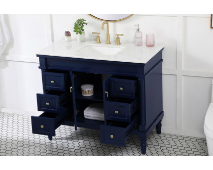 Elegant Bathroom Vanity - Blue, L 42" (VF13042BL)