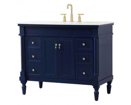 Elegant Bathroom Vanity - Blue, L 42" (VF13042BL)