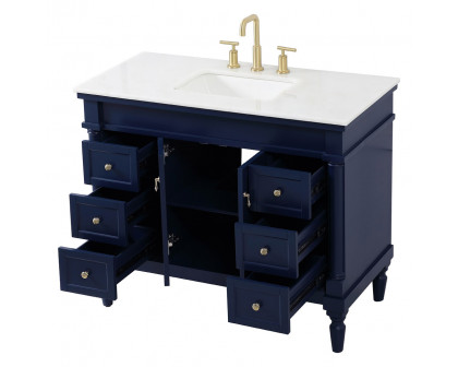 Elegant Bathroom Vanity - Blue, L 42" (VF13042BL)