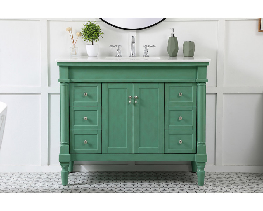 Elegant Bathroom Vanity - Vintage Mint, L 42" (VF13042VM)