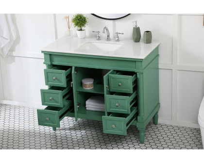 Elegant Bathroom Vanity - Vintage Mint, L 42" (VF13042VM)