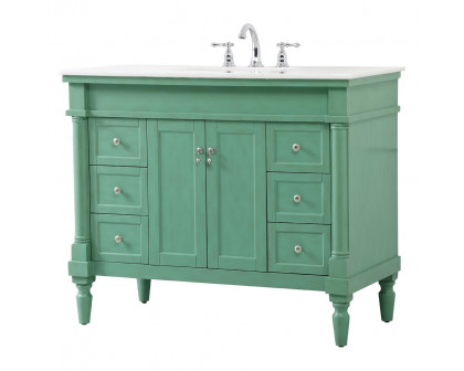 Elegant Bathroom Vanity - Vintage Mint, L 42" (VF13042VM)