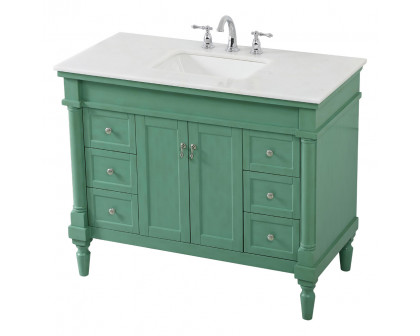 Elegant Bathroom Vanity - Vintage Mint, L 42" (VF13042VM)